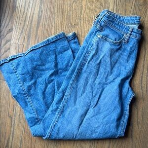 Blue Denim Wide Leg Jeans